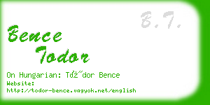 bence todor business card